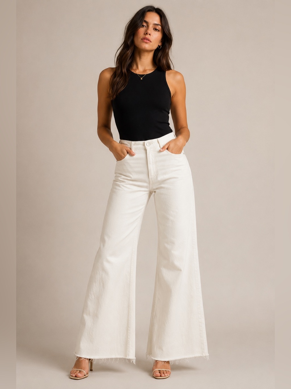 MOTHER The Roller Fray Jeans Women's 29 White High Rise Wide Leg Raw Hem USA